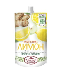 250гр Лимон с имбирем протертые с сахаром дой-пак 1/15                                              
